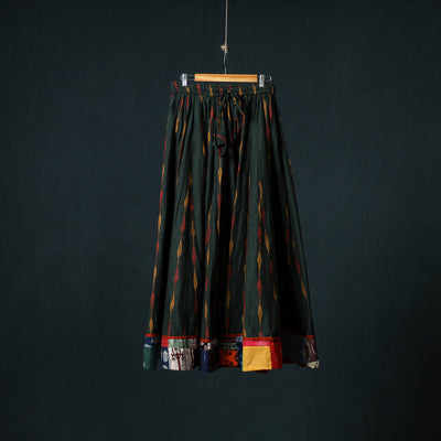Pochampally Ikat 24 Kali Cotton Long Skirt with Patchwork Border 176