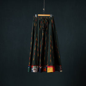 Pochampally Ikat 24 Kali Cotton Long Skirt with Patchwork Border 176
