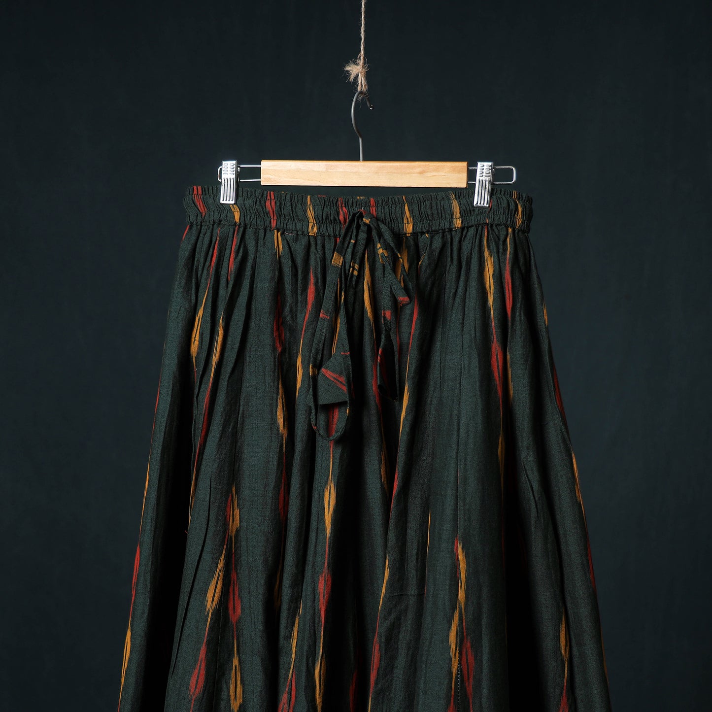 Pochampally Ikat 24 Kali Cotton Long Skirt with Patchwork Border 176
