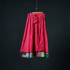 Pochampally Ikat 24 Kali Cotton Long Skirt with Patchwork Border 177