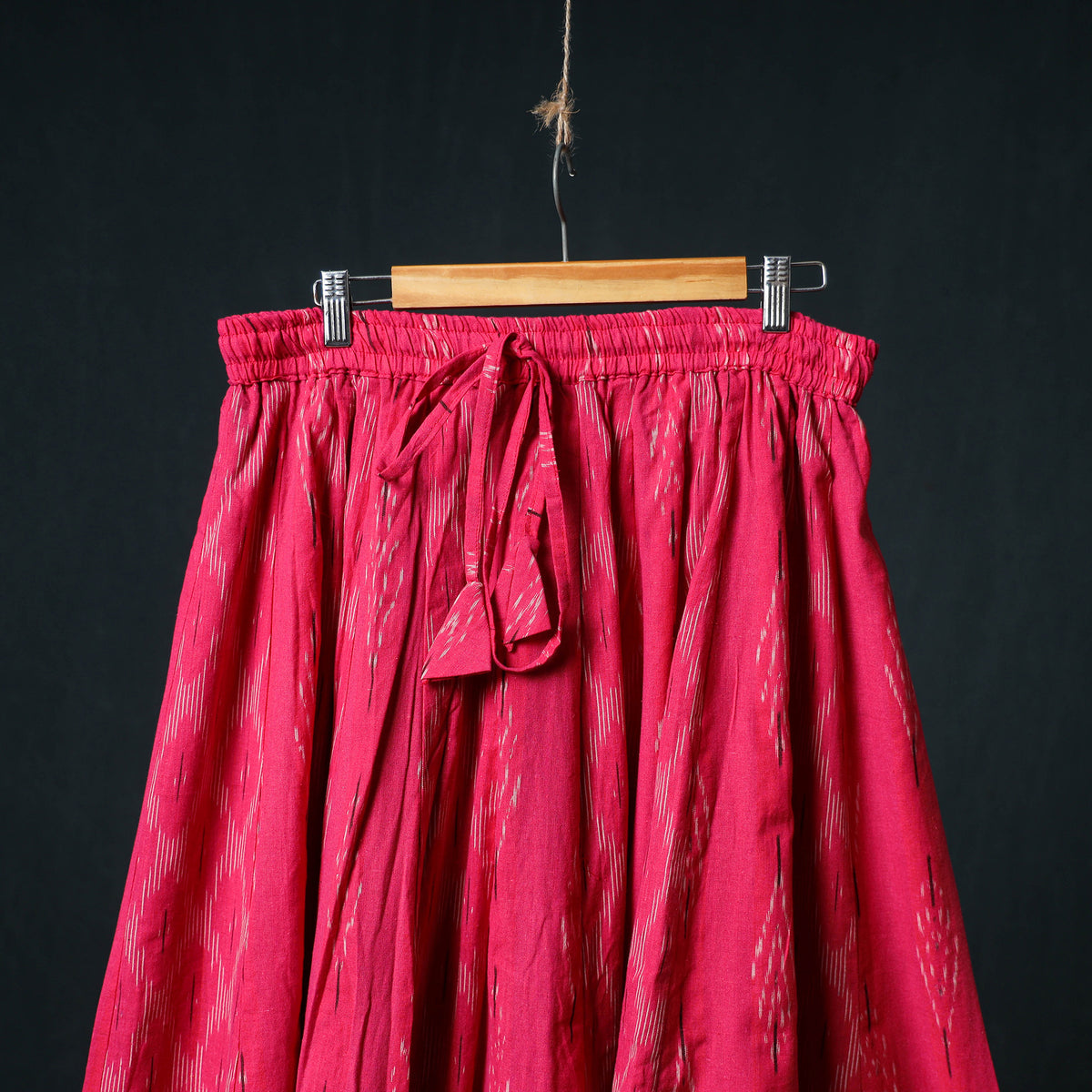 Pochampally Ikat 24 Kali Cotton Long Skirt with Patchwork Border 177