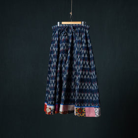 Pochampally Ikat 24 Kali Cotton Long Skirt with Patchwork Border 178