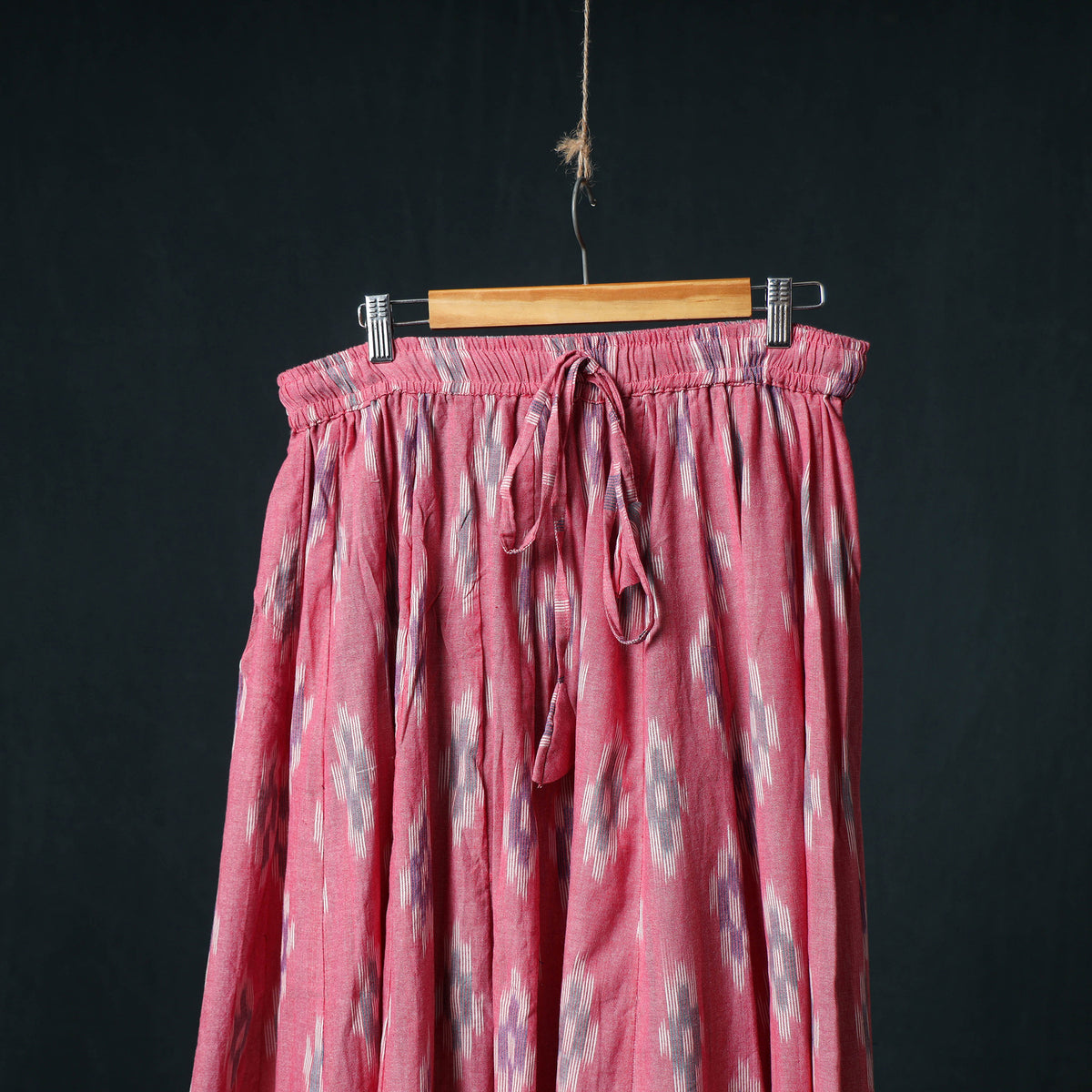 Pochampally Ikat 24 Kali Cotton Long Skirt with Patchwork Border 179