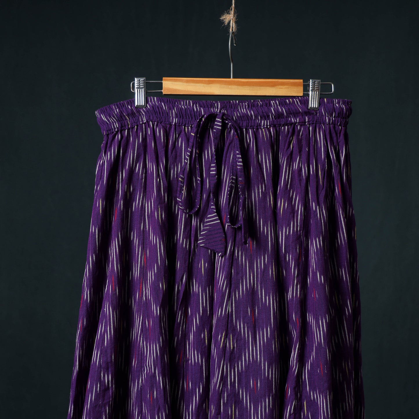 Pochampally Ikat 24 Kali Cotton Long Skirt with Patchwork Border 180