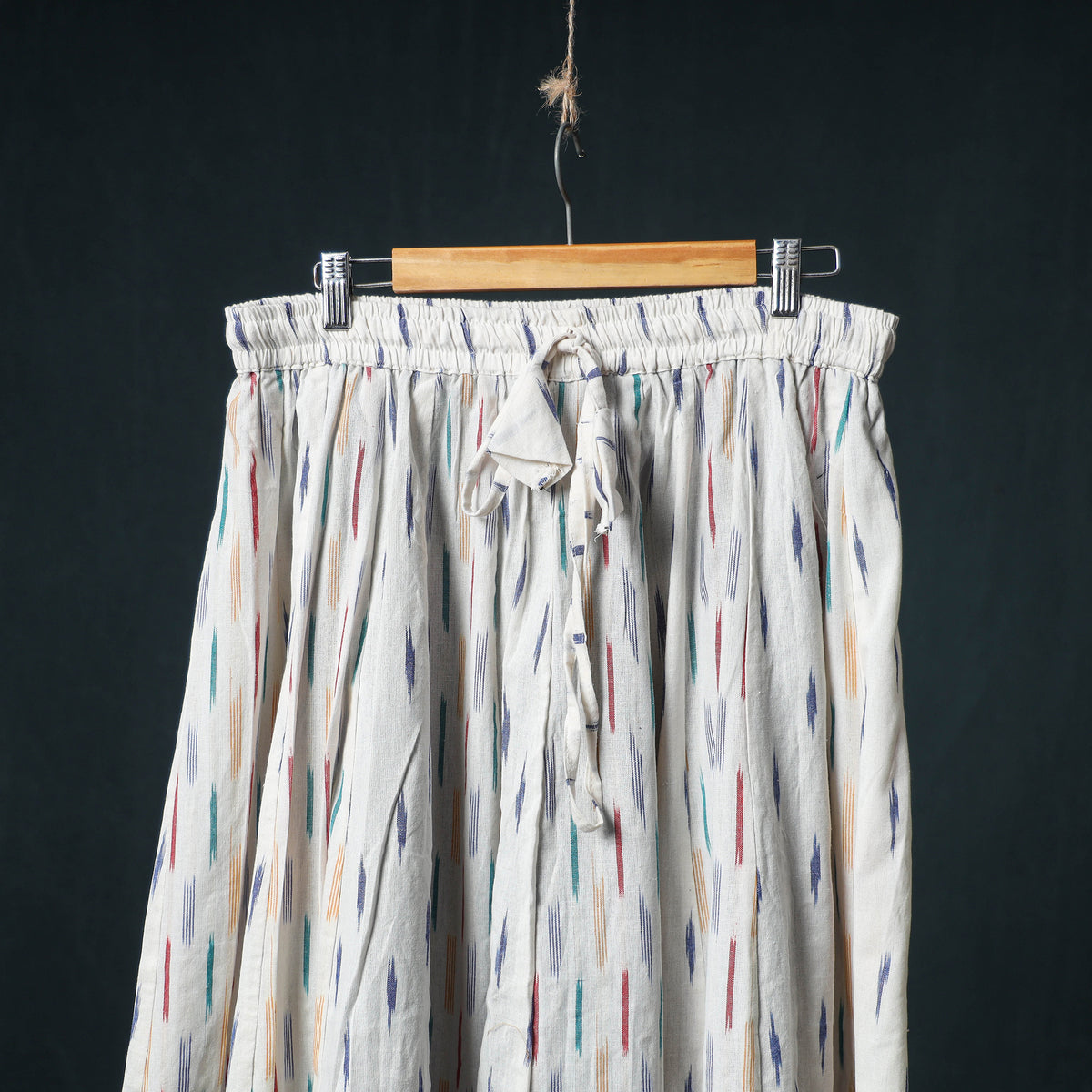Pochampally Ikat 24 Kali Cotton Long Skirt with Patchwork Border 181