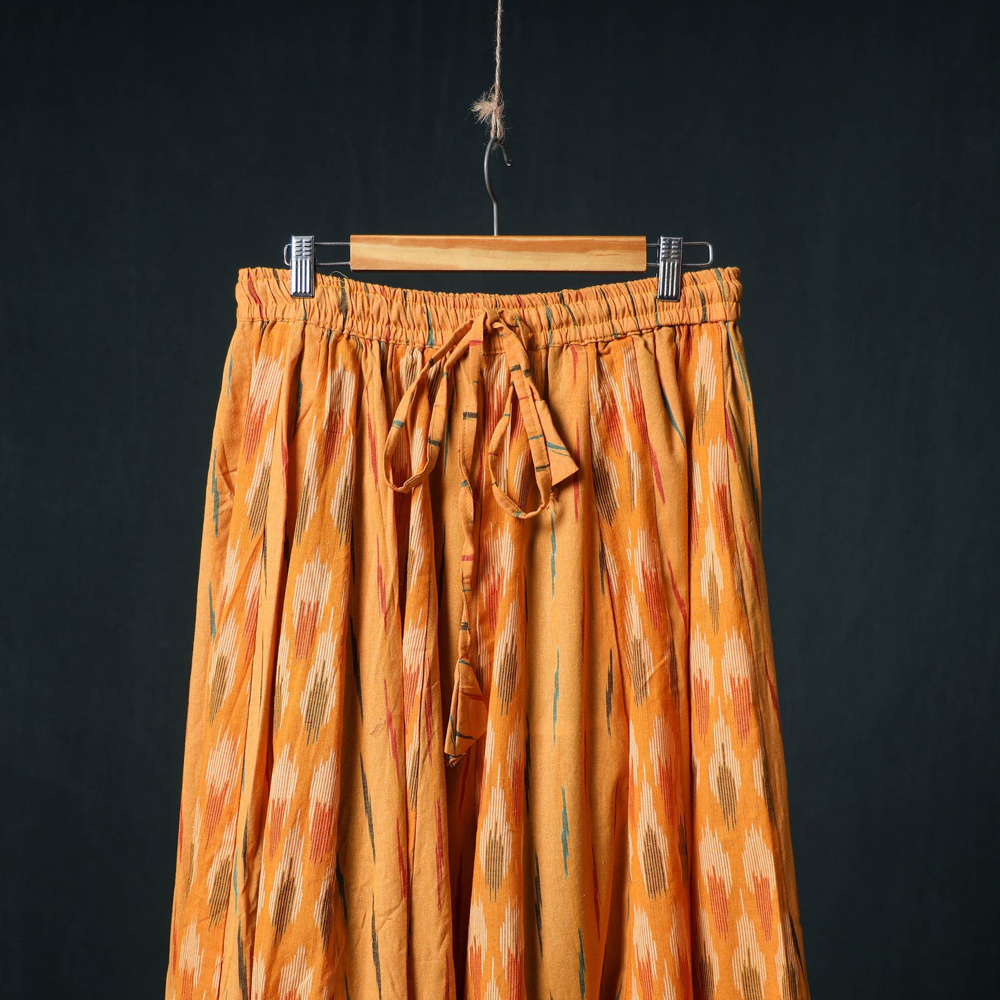 Pochampally Ikat 24 Kali Cotton Long Skirt with Patchwork Border 182