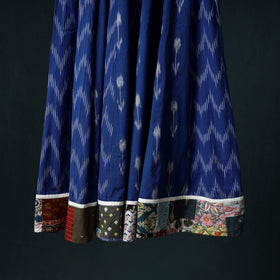 Pochampally Ikat 24 Kali Cotton Long Skirt with Patchwork Border 185