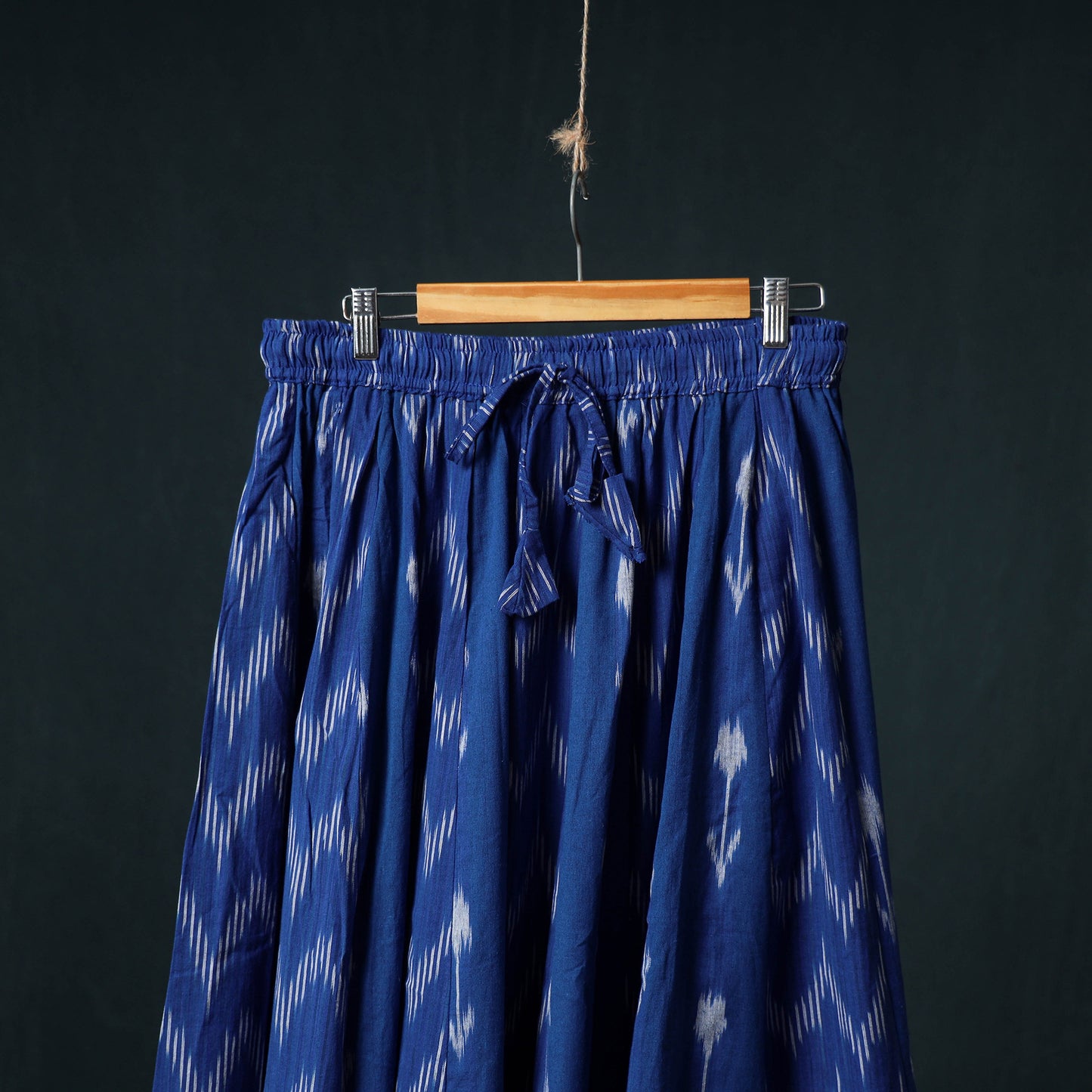 Pochampally Ikat 24 Kali Cotton Long Skirt with Patchwork Border 185