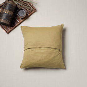 Beige - Bengal Kantha Hand Embroidered Cushion Cover (16 x 16 in) 01