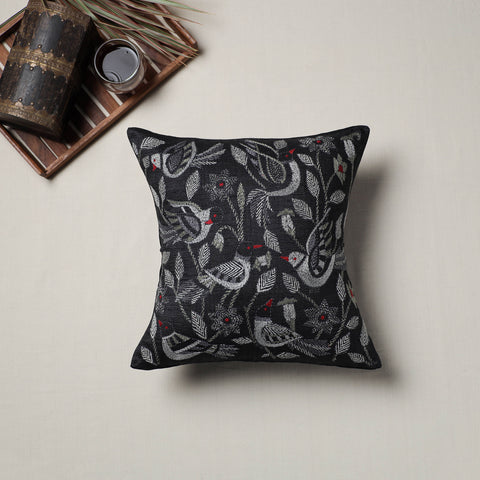 Bengal Kantha Hand Embroidered Cushion Cover (16 x 16 in) 02