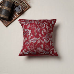 Bengal Kantha Hand Embroidered Cushion Cover (16 x 16 in) 03