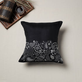 Bengal Kantha Hand Embroidered Cushion Cover (16 x 16 in) 04