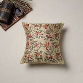 Bengal Kantha Hand Embroidered Cushion Cover (16 x 16 in) 07