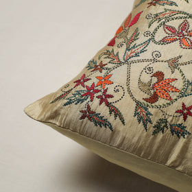 Bengal Kantha Hand Embroidered Cushion Cover (16 x 16 in) 07