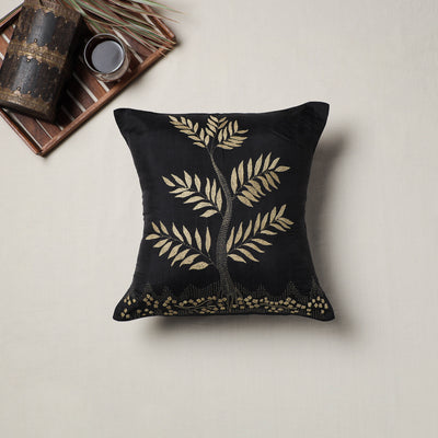 Bengal Kantha Hand Embroidered Cushion Cover (16 x 16 in) 08