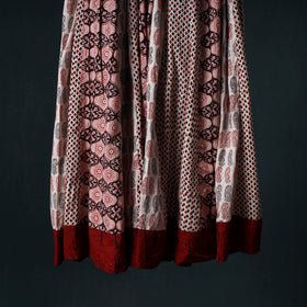 Bagh Hand Block Print 24 Kali Patchwork Cotton Long Skirt with Border 194