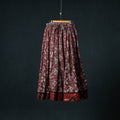Bagh Hand Block Print 24 Kali Patchwork Cotton Long Skirt with Border 198