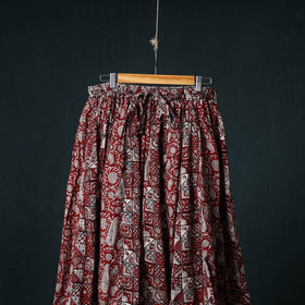 Bagh Hand Block Print 24 Kali Patchwork Cotton Long Skirt with Border 198