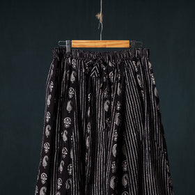 Bagh Hand Block Print 24 Kali Patchwork Cotton Long Skirt with Border 200