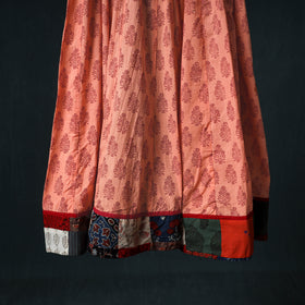 Bagh Hand Block Print 24 Kali Patchwork Cotton Long Skirt with Border 201