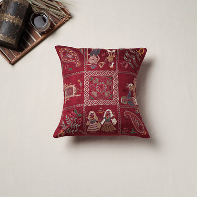 Bengal Kantha Hand Embroidered Cushion Cover (16 x 16 in) 18