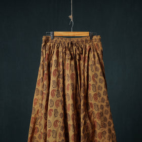Bagh Hand Block Print 24 Kali Patchwork Cotton Long Skirt with Border 202