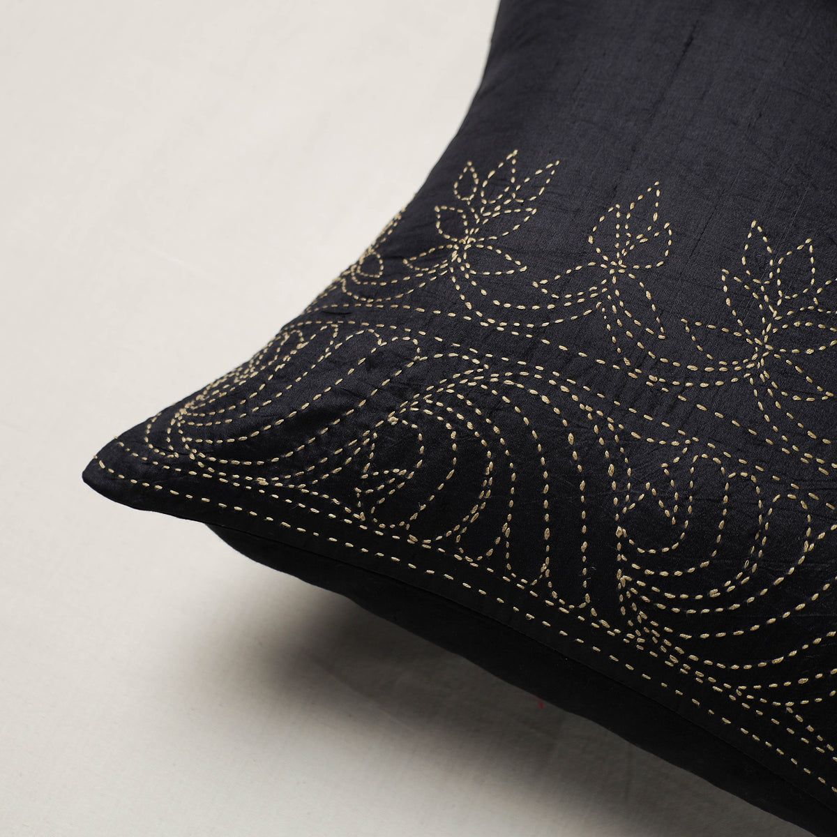 Bengal Kantha Hand Embroidered Cushion Cover (16 x 16 in) 20