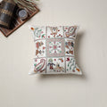 Bengal Kantha Hand Embroidered Cushion Cover (16 x 16 in) 21