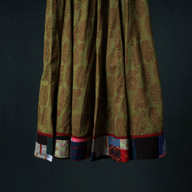 Bagh Hand Block Print 24 Kali Patchwork Cotton Long Skirt with Border 205