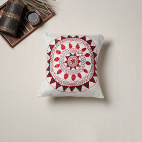 Bengal Kantha Hand Embroidered Cushion Cover (16 x 16 in) 23