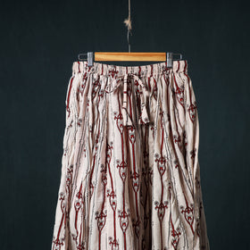Bagh Hand Block Print 24 Kali Patchwork Cotton Long Skirt with Border 211