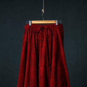 Bagh Hand Block Print 24 Kali Patchwork Cotton Long Skirt with Border 214