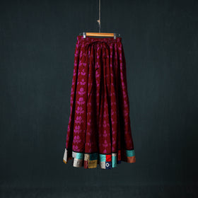 Bagh Hand Block Print 24 Kali Patchwork Cotton Long Skirt with Border 215