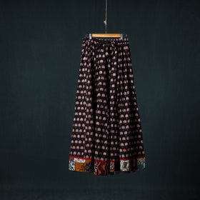Bagh Hand Block Print 24 Kali Patchwork Cotton Long Skirt with Border 216