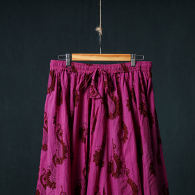 Bagh Hand Block Print 24 Kali Patchwork Cotton Long Skirt with Border 219