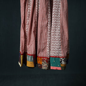 Bagh Hand Block Print 24 Kali Patchwork Cotton Long Skirt with Border 221