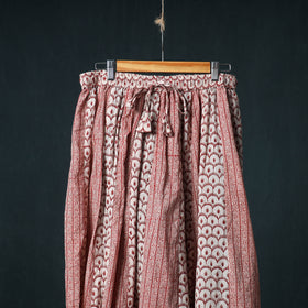 Bagh Hand Block Print 24 Kali Patchwork Cotton Long Skirt with Border 221