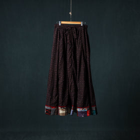 Bagh Hand Block Print 24 Kali Patchwork Cotton Long Skirt with Border 222