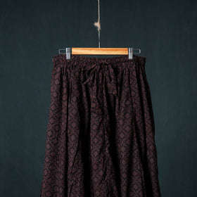 Bagh Hand Block Print 24 Kali Patchwork Cotton Long Skirt with Border 222