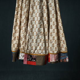 Bagh Hand Block Print 24 Kali Patchwork Cotton Long Skirt with Border 223