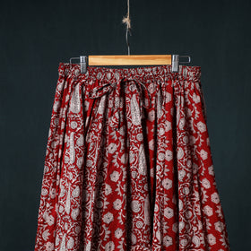 Bagh Hand Block Print 24 Kali Patchwork Cotton Long Skirt with Border 225