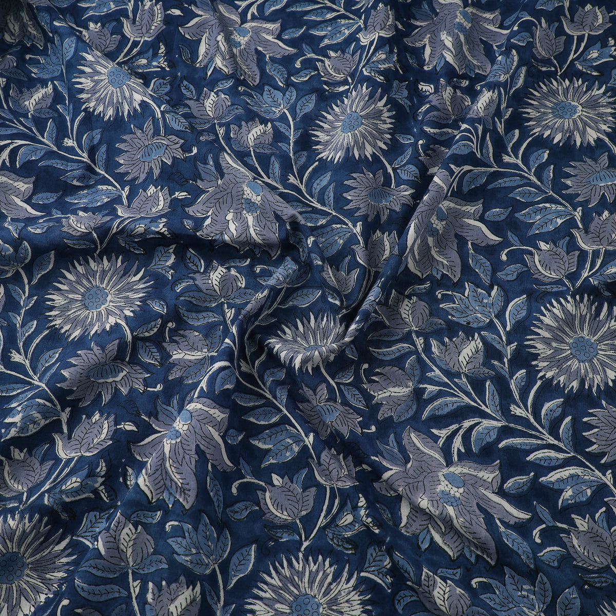 Floral Sanganeri Hand Block Print Pure Cotton Fabric 02