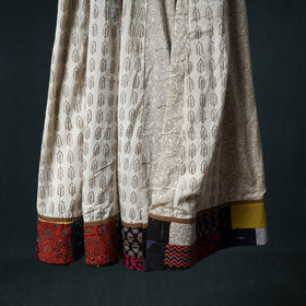 Bagh Hand Block Print 24 Kali Patchwork Cotton Long Skirt with Border 227