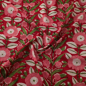 Floral Sanganeri Hand Block Print Pure Cotton Fabric 03