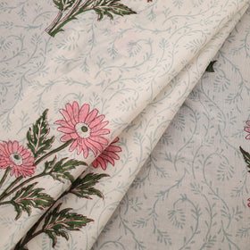 Floral Sanganeri Hand Block Print Pure Cotton Fabric 04