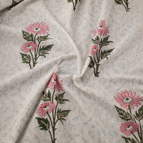 Floral Sanganeri Hand Block Print Pure Cotton Fabric 04