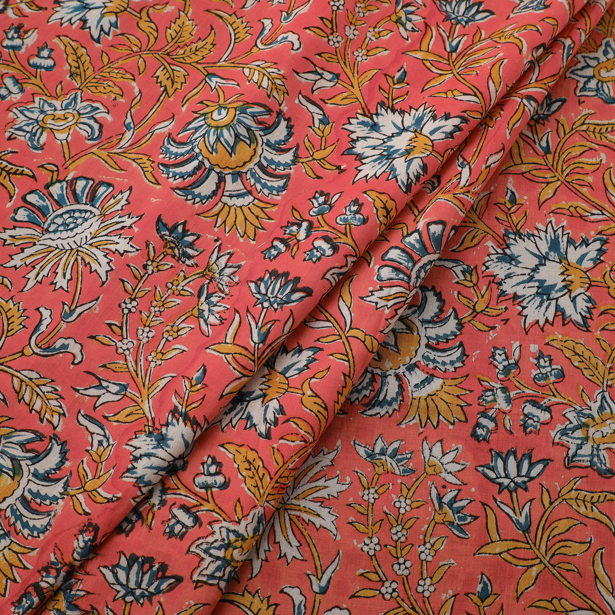 Floral Sanganeri Hand Block Print Pure Cotton Fabric 05