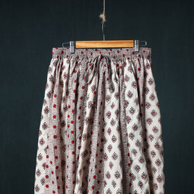 Bagh Hand Block Print 24 Kali Patchwork Cotton Long Skirt with Border 228
