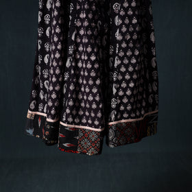 Bagh Hand Block Print 24 Kali Patchwork Cotton Long Skirt with Border 231