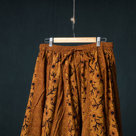 Bagh Hand Block Print 24 Kali Patchwork Cotton Long Skirt with Border 232